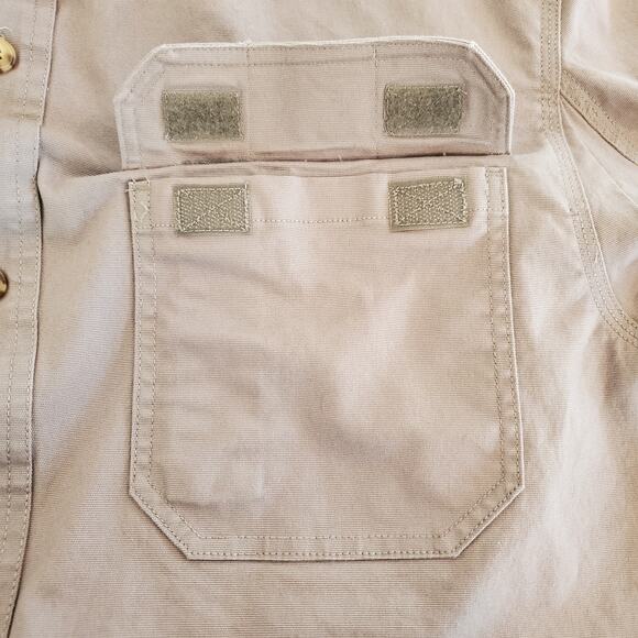 Duluth Mens Heavyweight Button-Down Long-Sleeved Shirt Gray/Taupe Size L - Picture 6 of 9